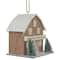 4" Battery Operated Lighted Rustic House with Trees Christmas Ornament